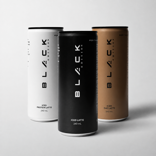 The Black Edition iced coffee mix pack with Iced Latte, Iced Oat Latte and Iced Protein Latte